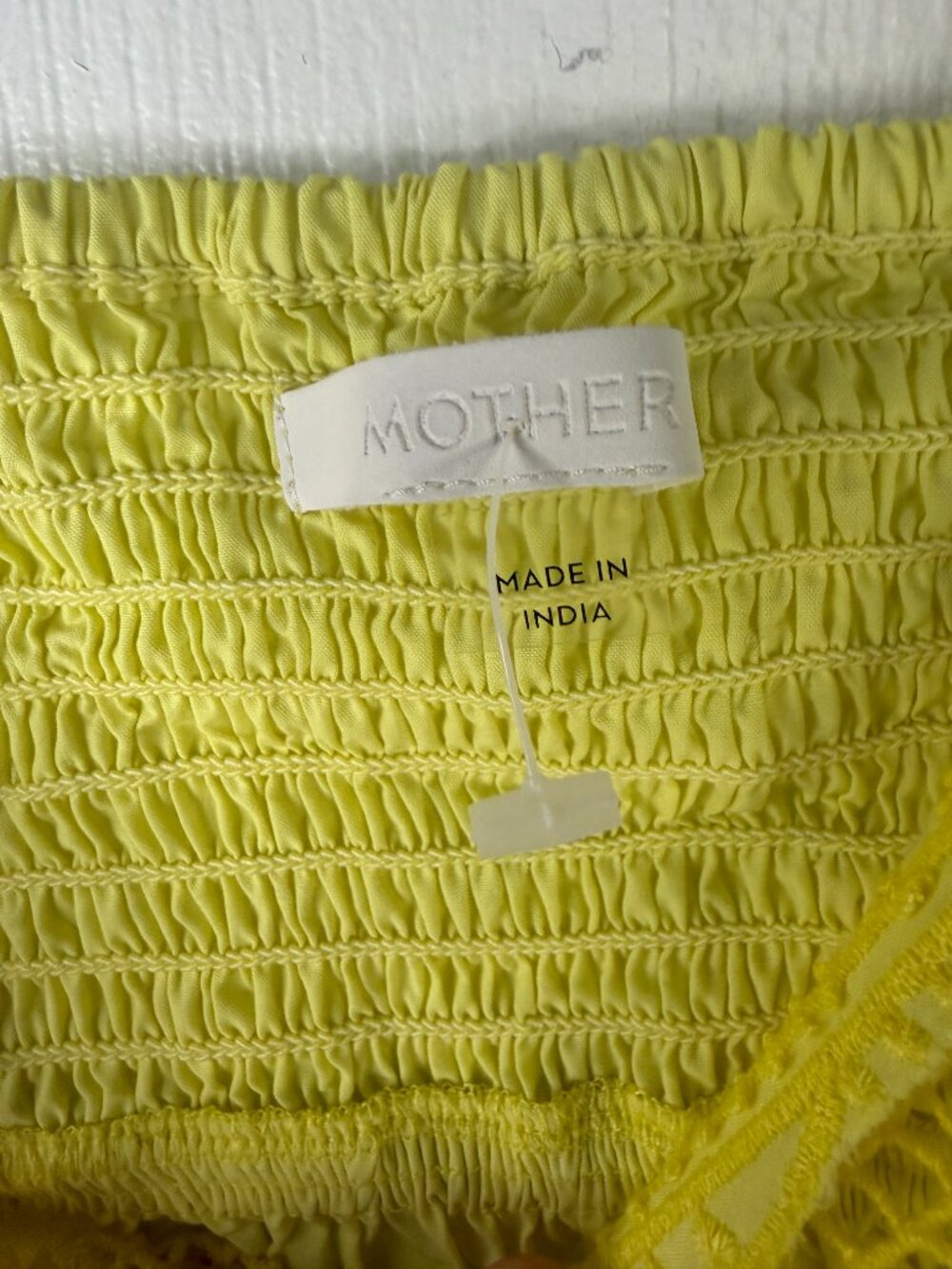MOTHER The Butterfly Tank Wing It Yellow Embroidered Ruffle Top-M- MSRP $195 - Picture 6 of 11